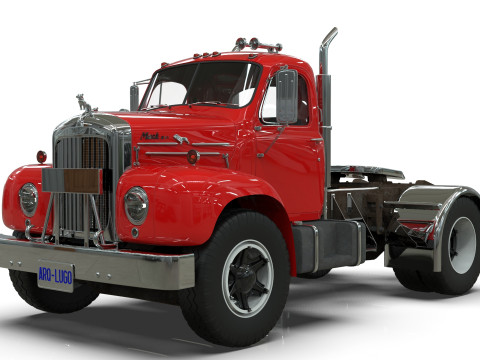 1958 Mack B61 Semi-Trailer Modelo 3D