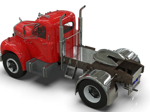 1958 Mack B61 Semi-Trailer Modelo 3D