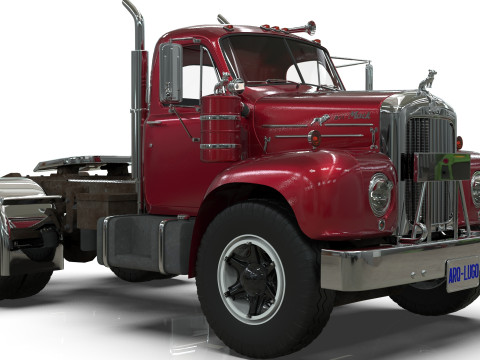1958 Mack B61 Semi-Trailer Modelo 3D