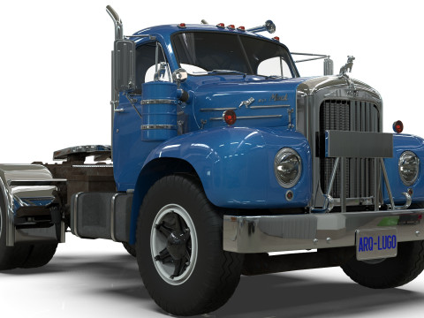 1958 Mack B61 Semi-Trailer Modelo 3D