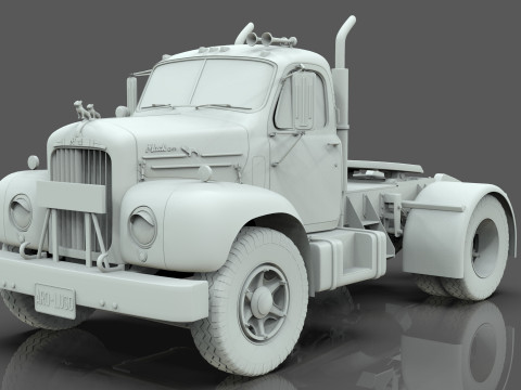 1958 Mack B61 Semi-Trailer Modelo 3D