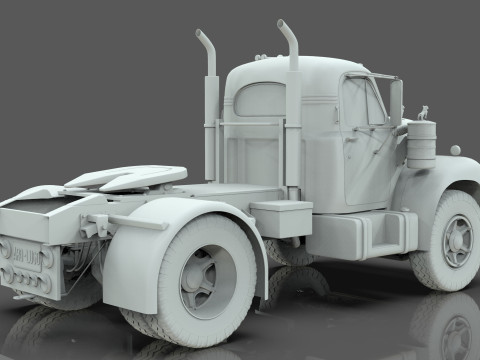 1958 Mack B61 Semi-Trailer Modelo 3D