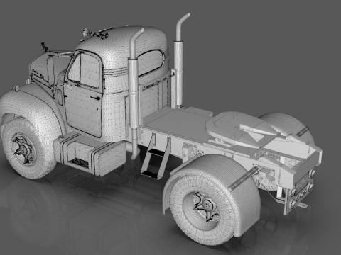 1958 Mack B61 Semi-Trailer Modelo 3D