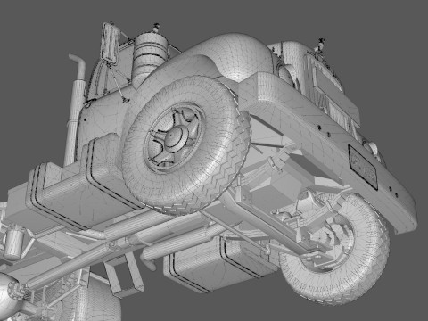 1958 Mack B61 Semi-Trailer Modelo 3D