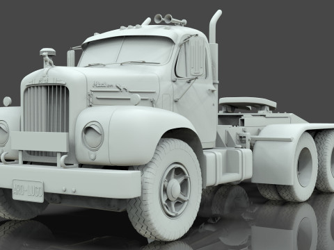 1958 MACK B61 Tandem Axle TRUCK 3D 模型