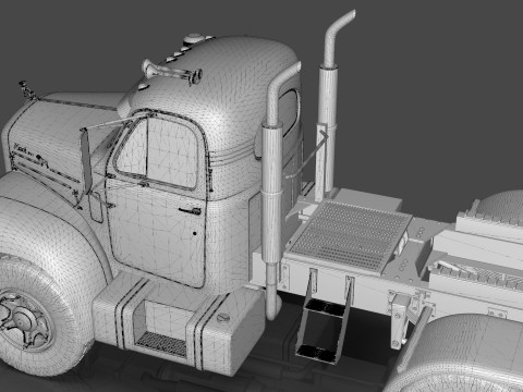 1958 MACK B61 Tandem Axle TRUCK 3D 模型
