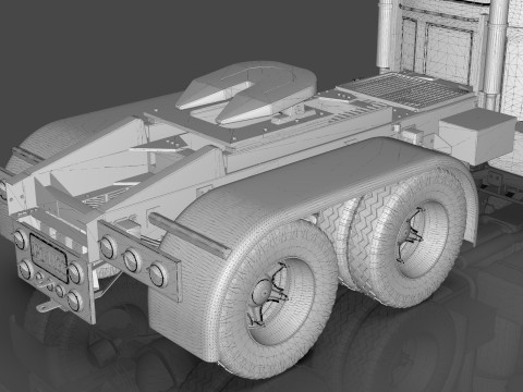 1958 MACK B61 Tandem Axle TRUCK 3D 模型