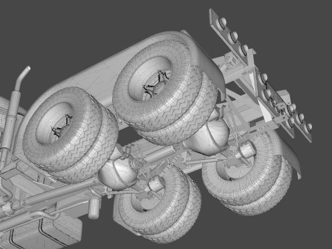 1958 MACK B61 Tandem Axle TRUCK 3D 模型
