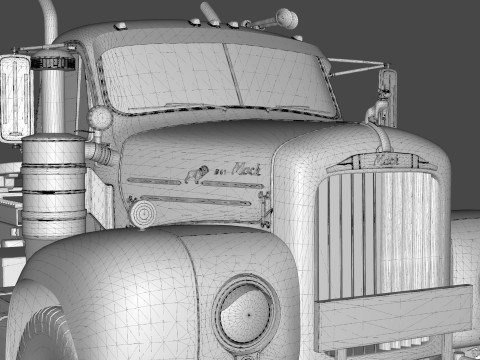1958 MACK B61 Tandem Axle TRUCK 3D 模型