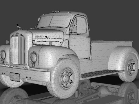 1958 Mack B61 Custom Pickup 3D 模型