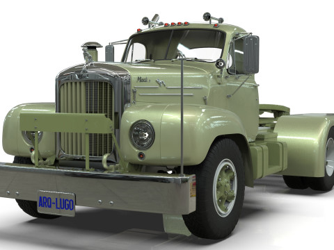 Mack B6 Tandem with Camelback Suspension 3D 모델