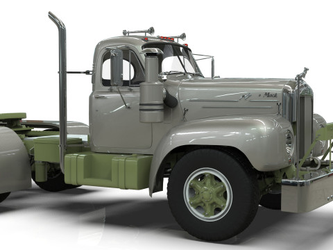 Mack B6 Tandem with Camelback Suspension 3D 모델