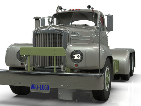 Mack B6 Tandem with Camelback Suspension 3D 모델