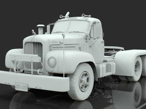 Mack B6 Tandem with Camelback Suspension 3D 모델