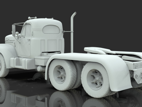 Mack B6 Tandem with Camelback Suspension 3D 모델