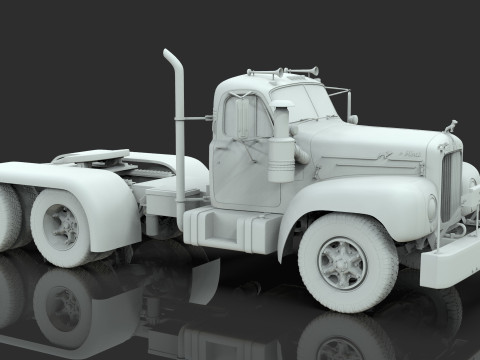 Mack B6 Tandem with Camelback Suspension 3D 모델