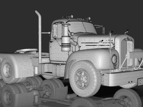 Mack B6 Tandem with Camelback Suspension 3D 모델