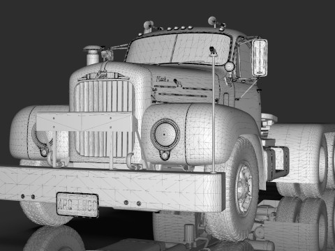 Mack B6 Tandem with Camelback Suspension 3D 모델