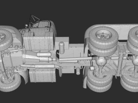 Mack B6 Tandem with Camelback Suspension 3D 모델