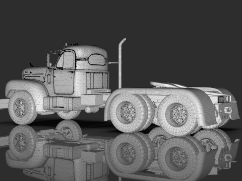Mack B6 Tandem with Camelback Suspension 3D 모델