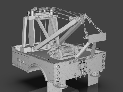 Holmes 750 Wrecker Tow Truck Equipment for Classic Trucks 3D Model