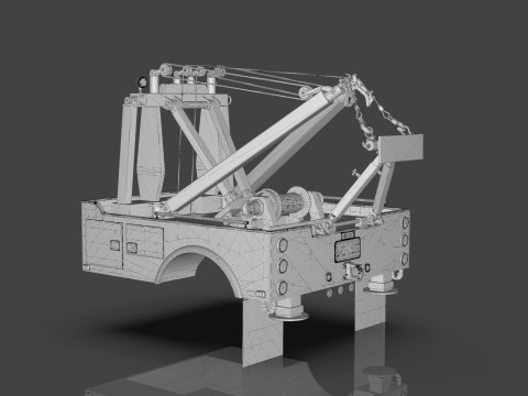 Holmes 750 Wrecker Tow Truck Equipment for Classic Trucks 3D Model