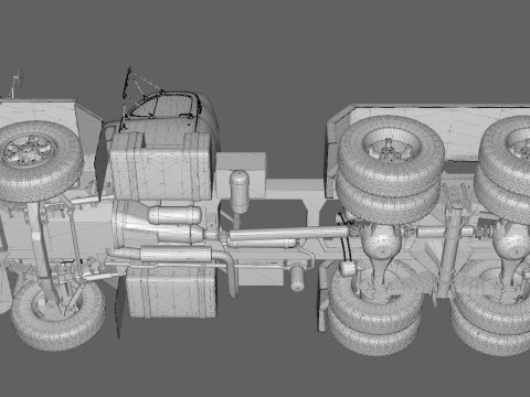 Mack B81 Sx Tandem With Camelback Suspension Model 3D