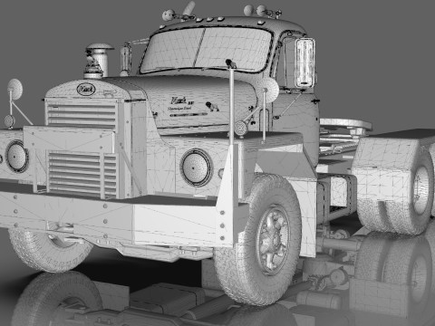 Mack B81 Sx Tandem With Camelback Suspension Model 3D