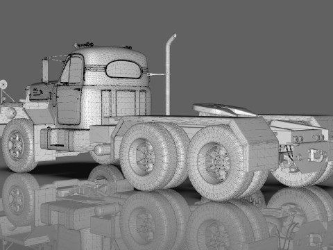 Mack B81 Sx Tandem With Camelback Suspension Model 3D