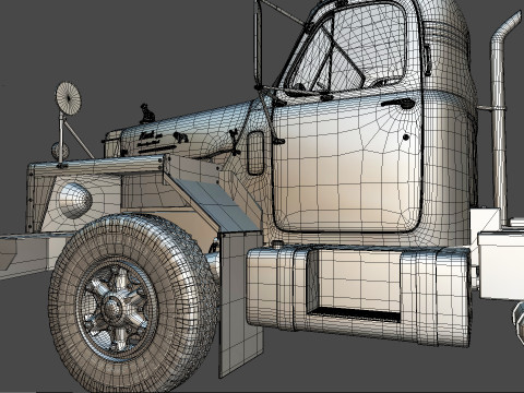 Mack B81 Sx Tandem With Camelback Suspension Model 3D