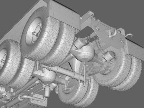 Mack B81 Sx Tandem With Camelback Suspension Model 3D