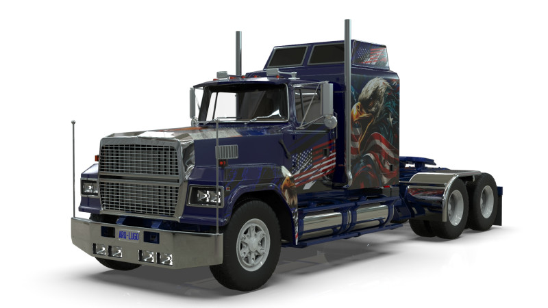 Semi Truck Sleeper Cab Tandem BLENDER Modello 3D .c4d .max .obj .3ds .fbx .stl .blend 