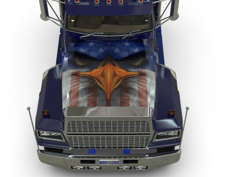Semi Truck Sleeper Cab Tandem BLENDER Modello 3D