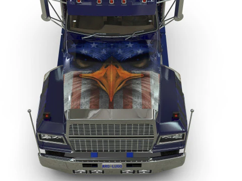 Semi Truck Sleeper Cab Tandem BLENDER 3D Model