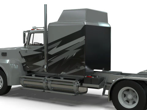 Semi Truck Sleeper Cab Tandem BLENDER 3D Model