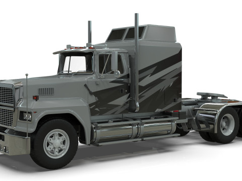 Semi Truck Sleeper Cab Tandem BLENDER Modello 3D