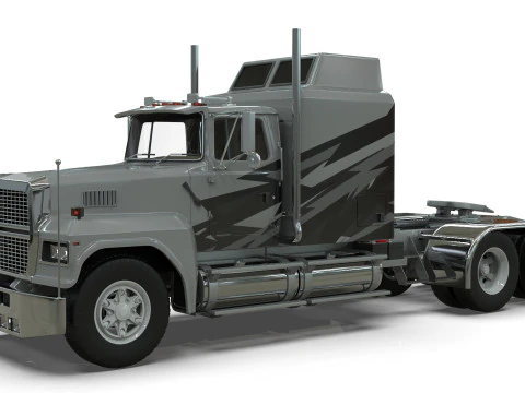 Semi Truck Sleeper Cab Tandem BLENDER 3D Model