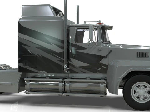 Semi Truck Sleeper Cab Tandem BLENDER 3D Model