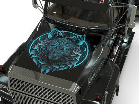 Semi Truck Sleeper Cab Tandem BLENDER Modello 3D