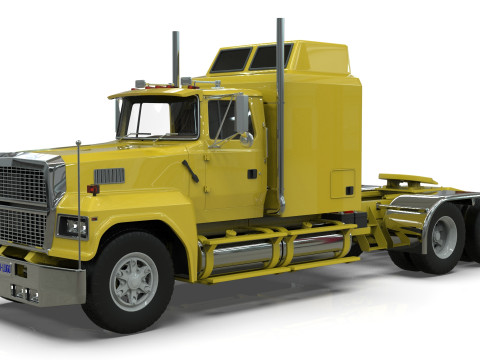 Semi Truck Sleeper Cab Tandem BLENDER Modello 3D