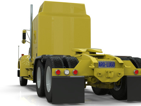 Semi Truck Sleeper Cab Tandem BLENDER Modello 3D