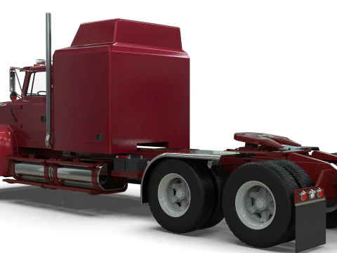 Semi Truck Sleeper Cab Tandem BLENDER 3D Model