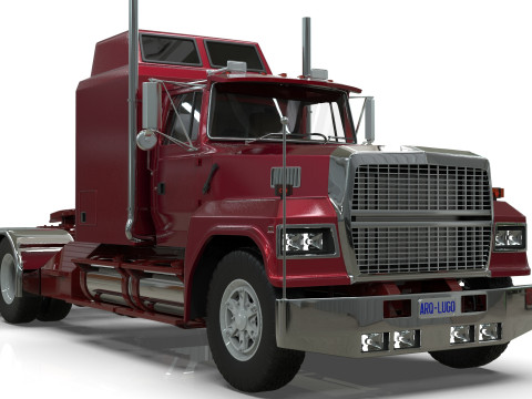 Semi Truck Sleeper Cab Tandem BLENDER Modello 3D