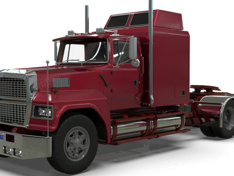 Semi Truck Sleeper Cab Tandem BLENDER Modello 3D