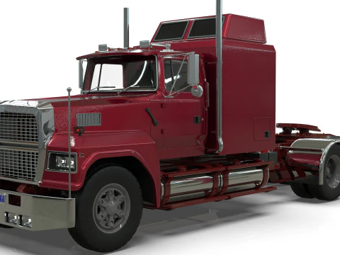 Semi Truck Sleeper Cab Tandem BLENDER 3D Model