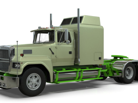 Semi Truck Sleeper Cab Tandem BLENDER Modello 3D