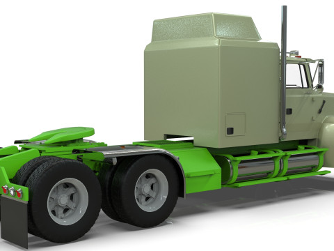 Semi Truck Sleeper Cab Tandem BLENDER Modello 3D