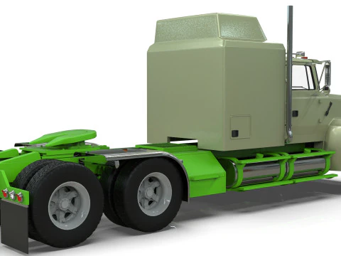 Semi Truck Sleeper Cab Tandem BLENDER 3D Model