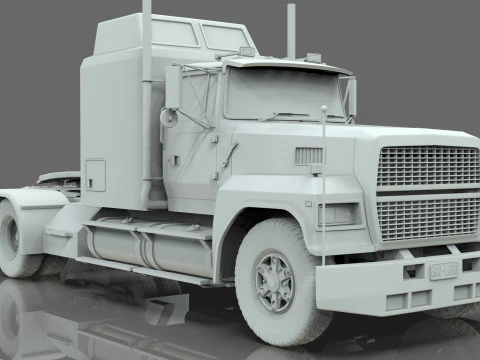 Semi Truck Sleeper Cab Tandem BLENDER 3D Model