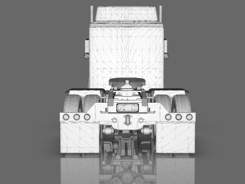 Semi Truck Sleeper Cab Tandem BLENDER Modello 3D